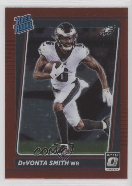 2021 Panini Donruss Optic Rated Red Stars Prizm DeVonta Smith #205 Rookie RC 7mw
