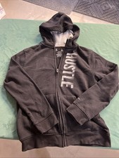 Xersion Boys Fleece Hoodie Sweater Medium 10-12 Black Hustle Zip Up Hooded
