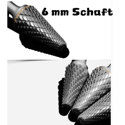 6 mm Schaft Frässtift Rotorfräser Wolframcarabid Hartmetallfräser Fräser Bohrer