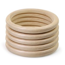 FoDau770 5pcs Natural Beech Wooden Rings, Unfinished Solid Wood Rings Heavy Duty