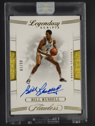 Bill Russell 2019-20 Flawless Legendary Scripts Auto Gold 06/10 Jersey No. [3hk
