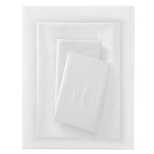 King Microfiber Sheet Set White: Polyester, 4-Piece Bedding