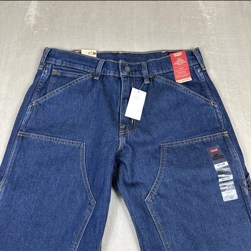 Levi's 565 Jeans Men's Size 30x32 Loose Straight Workwear Utility Blue Stretch - Picture 2 of 5