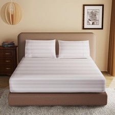 100 Egyptian Cotton Fitted Sheet Queen Size 600 Thread Count Single Fitted S...