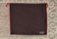 Coach Medium Dust Bag 16 x 13.5 Classic Cotton Drawstring Brown Red EST 1941