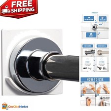 XL Adhesive Shower Rod Holder - Waterproof Heavy Duty Tension Support, 2 Pack