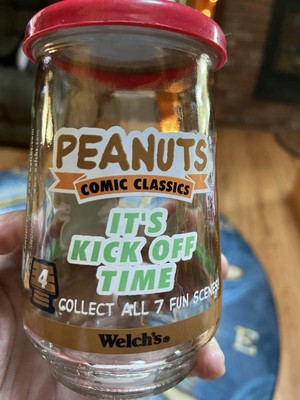 Vintage Welch's Jelly Jar Peanuts Glass  #4 IT'S KICK OFF TIME
