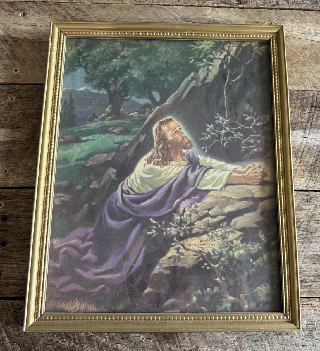 Jesus Christ - Thine is the Power - Vintage Religious Art by Warner Sallman c.1957 - Master Art Print (Unframed) 9in x 12in Jesus Christ - Thine is the Power - Vintage Religious Art by Warner Sallman c.1957 - Master Art Print (Unframed) 9in x 12in
