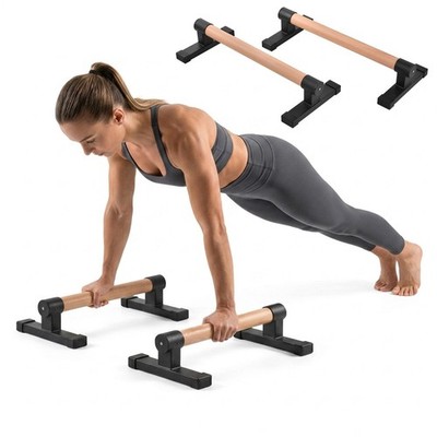 Liegestützgriffe Push Up Stand Bar Premium Handstand Barren Aus Holz Und Metall