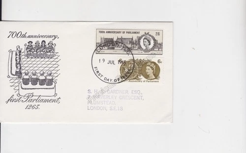 GB FDC FIRST DAY COVER 1965 SIMON DE MONTFORTS PARLIAMENT STAMP SET LONDON