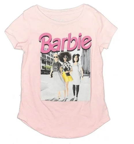 Barbie Grafik Print Kurzarm T-Shirt Rosa Mädchen Gr. XL (14-16) - Bild 1 von 4
