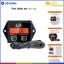Digital Tachometer 30600 RPM Hour Meter Maintenance Reminder for Gas Engines