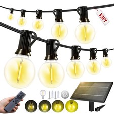 33FT Solar Lights Outdoor Waterproof G40 10M Shatterproof Bulbs Patio Lights ...