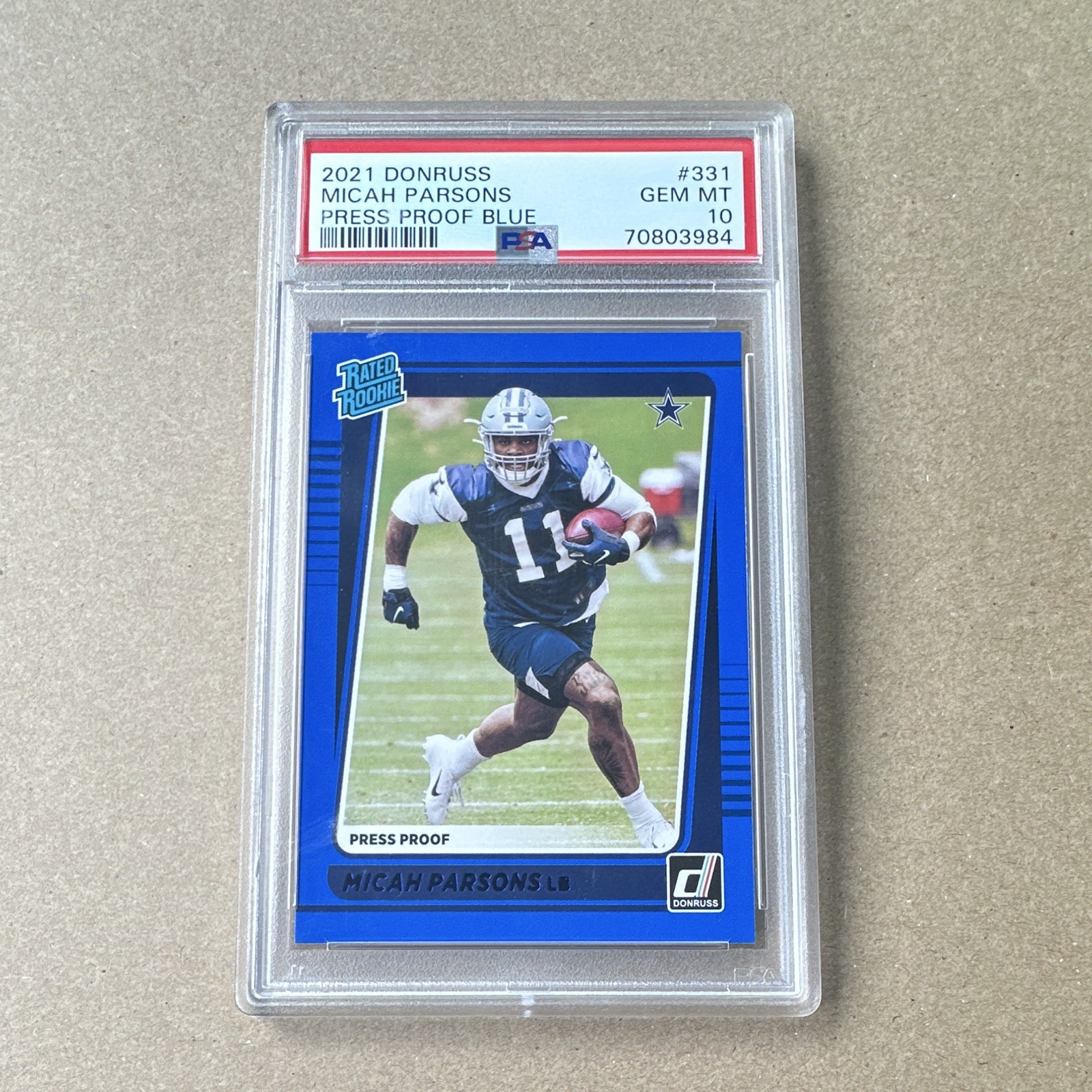 Micah Parsons Panini Donruss #331 Press Proof Blue
