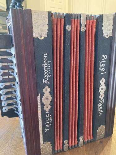 π₯ ACCORDION Melodeon - Antique Early 1900s VULKAN Accordion Germany 10-Button