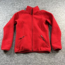 Ibex Wool Jacket Womens Small Red Full Zip Winter Outerwear Made in USA