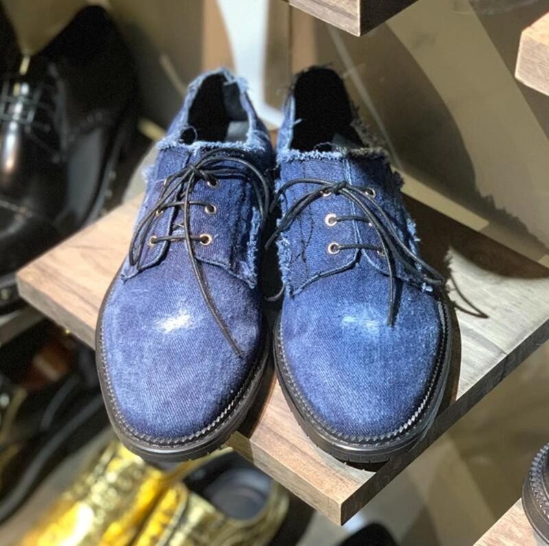 SAOLA Scarpe casual eleganti uomo denim tempo libero pelle stringate a pompa stringate a punta