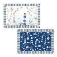Platzset Blue Lighthouse Leuchtturm Doppelseitig 45X30Cm Weiß Blau Easy Life