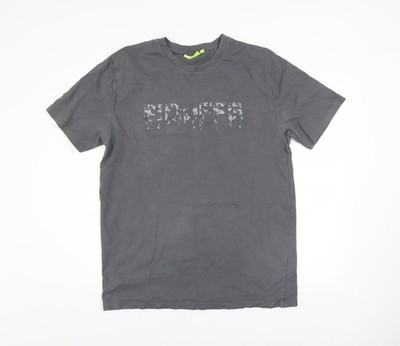Duffs Herren T-Shirt Grau Grafikdruck Baumwolle Größe L