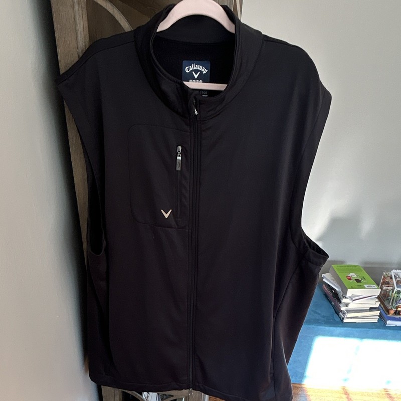 Callaway Weather Series Men’s Black Softshell Full Zip Golf Vest 2XLT