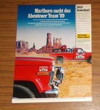 Seltene Werbung MARLBORO ABENTEUER TEAM '89 USA Honda NX 250 Enduro Promo 1989