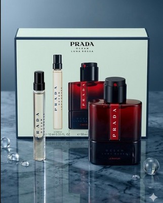 prada luna rossa ocean le parfum (50ml+10ml) set men Cologne NEW