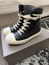 Rick Owen s Leather High Top Ramones Black/wh...
