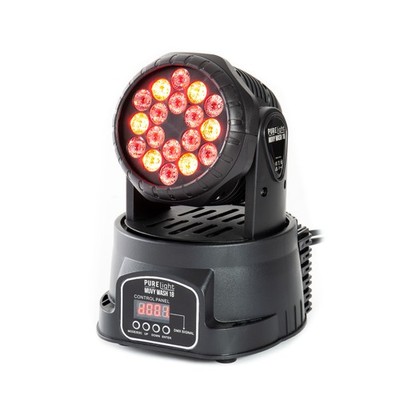 MUVY Wash18 Moving Head-Wash 18x 1W LED RGB 540° PAN 270° TILT 9 DMX Dimmer