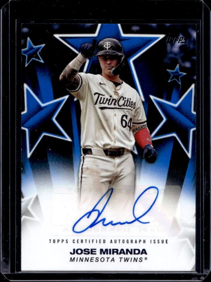 2025 Topps Jose Miranda Baseball Stars Auto Blue #104/150