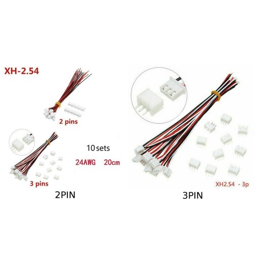 Exceptionnel jeu de connecteurs de câbles XH2 54mm 23 broches mâle et femelle (10 jeux) - Photo 8/15