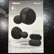 2Boom Vibrant Air True Wireless Earphones Bluetooth - 32.8ft black Brand New 