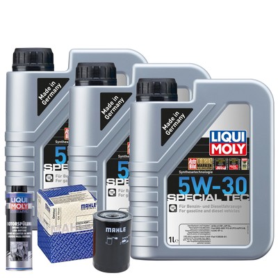 Motoröl 5W30 LIQUI MOLY Leichtlauf Special Tec 3L+MAHLE Ölfilter +Spülung