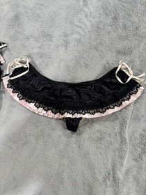 Y2K Victoria&rsquo;s Secret Sexy Little Things Black Pink Corset Bustier & skirt 34