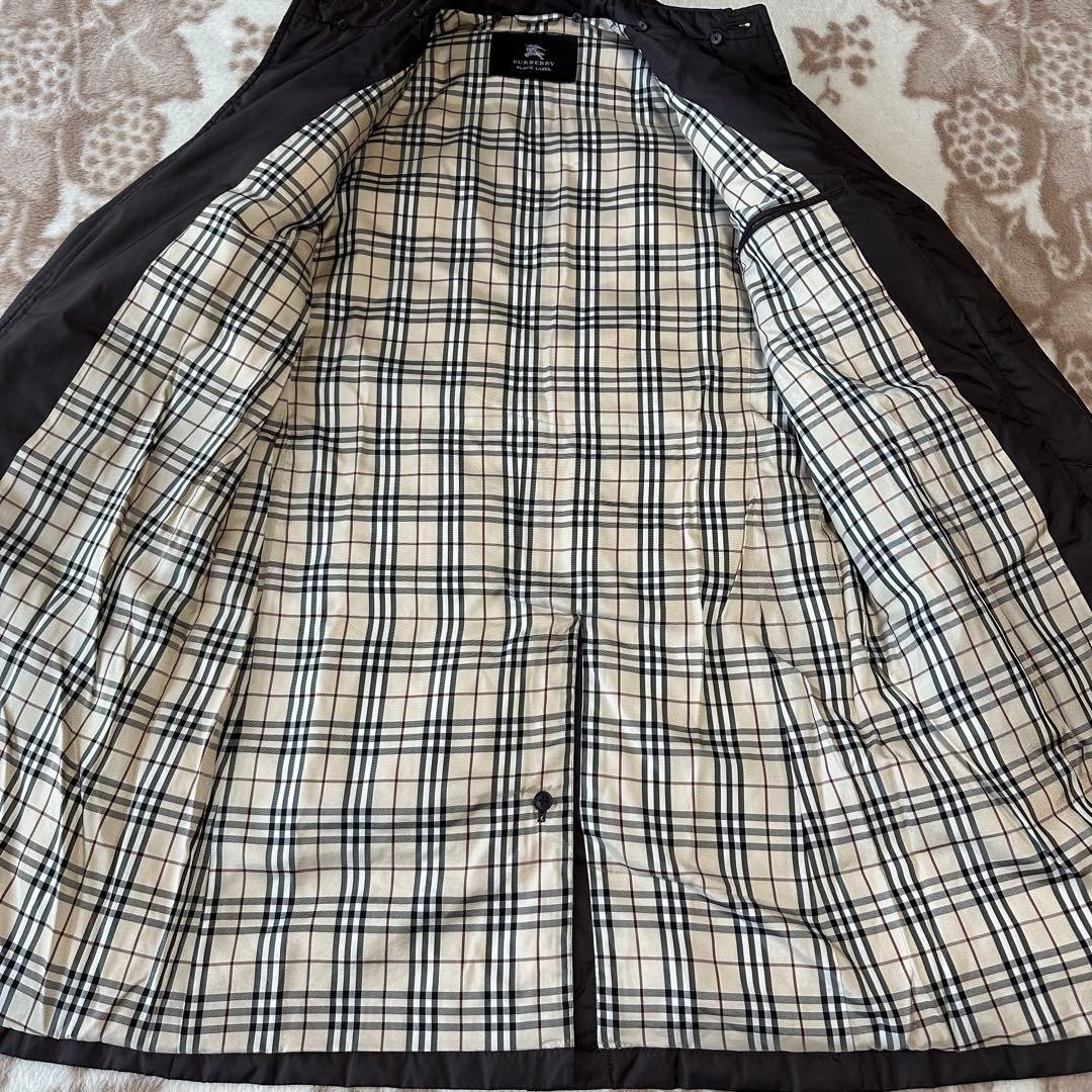 Burberry Black Label Down Coat Nova Check L Stainless Steel Collar Used thumbnail 6