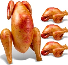 4 Pcs Thanksgiving Inflatable Turkey 18 Inch Fake Rotisserie Chicken... 
