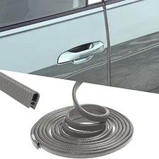 16.4FT 5M Car Door Edge Guards, U-Shaped Rubber Trim Protectors, Aluminum Gray