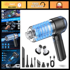 Portable Handheld Car Vacuum Cleaner 16000PA, Cordless 2-in-1 Air Duster LED L