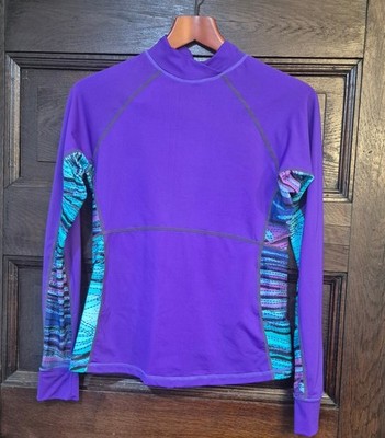 Athleta Trestle Cutback Rashguard Women's Size M Purple Aqua