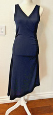 NEW W TAG MICHAEL KORS ASYMMETRICAL HEM MIDI  DRESS,NAVY BLUE,SLEEVELESS,  SZ:S