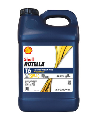 Set of 2 Shell ROTELLA T6 Diesel Engine Full Synthetic 15W-40 Motor Oil 10 Quart