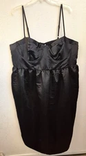Future Collective Black Satin Corset Top Bubble Hem Maxi Dress Size 2X NWT