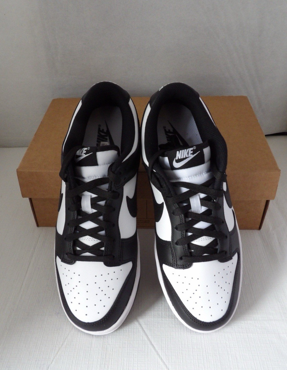 NWOB Authentic NIKE DUNK LOW "PANDA" B & W Leather Women's Size 9 M Men's 7.5 M thumbnail 13