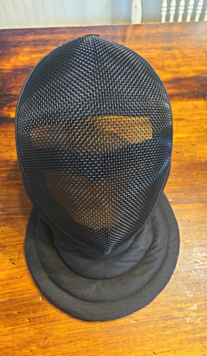 Black Full Face Fencing Mask with Bib, Adults Protective Gear, Medium