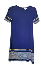 Michael Kors Navy Blue Short Sleeve Color Block Shift Dress size XS