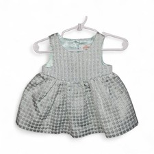 Cat  Jack Infant Party Dress Sz 12 Mos Mint  Silver
