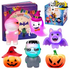 Halloween Light Up Bath Toys for Toddlers Kids, No Hole Bath Toys with Hallow...