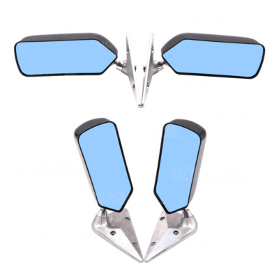 F1 Racing Car Drift Carbon Fiber Looks ABS Side Rearview Mirror with Blue Mirror