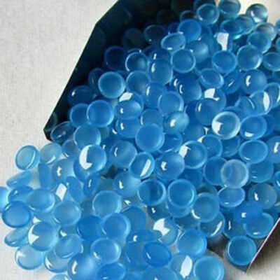 EPIC GEMS- 2pc set- 6mm 100% Natural BLUE CHALCEDONY Round Cabochon Gemstone