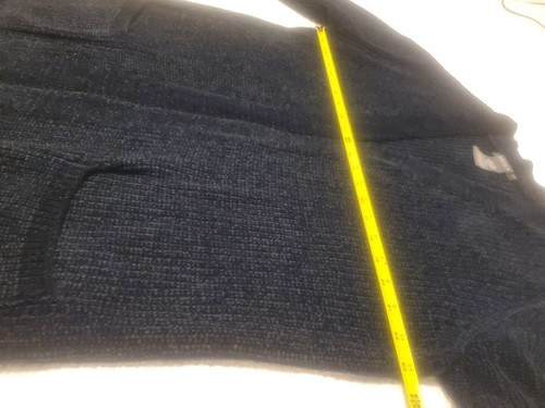 Matty M Large Navy Blue Chenille Sweater Ribbed Cardigan Dark Classic Size L. - Picture 14 of 17