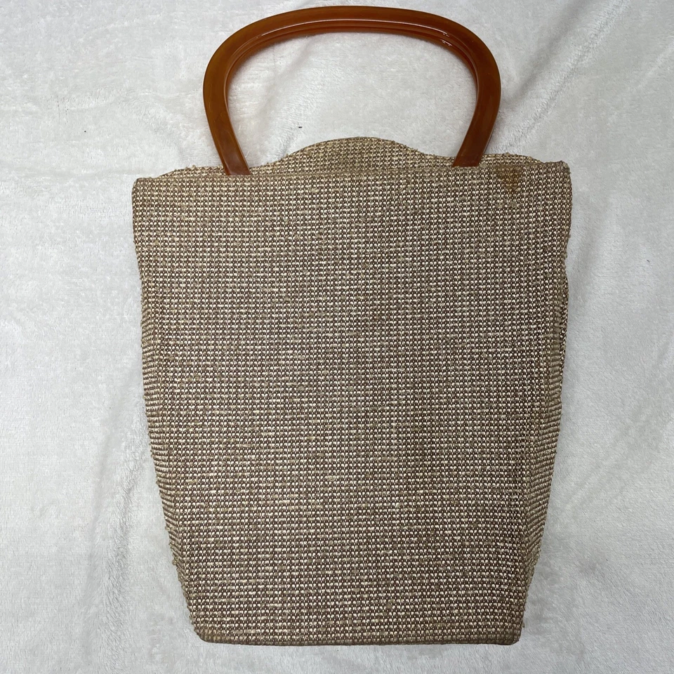 Bolso de Mano Vintage Raro Años 50 Jolles Original Cuentas Hoja Lucita Asa Cartera * Foto 2 de 4